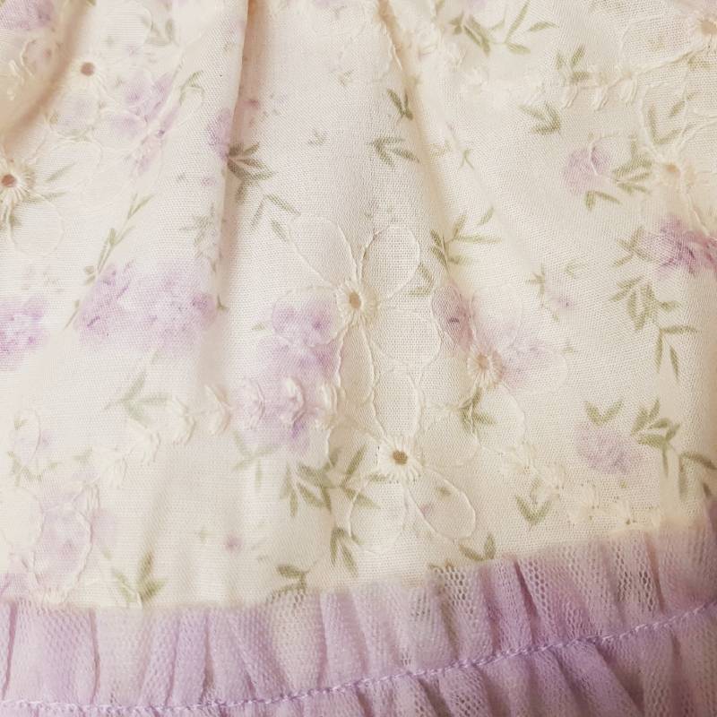 Souris(スーリー) 「丸襟フラワープリントonフラワー刺繍 ミルキースーツ 642」（80-90cm）の画像