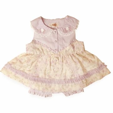 Souris(スーリー) 「丸襟フラワープリントonフラワー刺繍 ミルキースーツ 642」（80-90cm）の画像