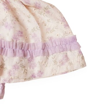 Souris(スーリー) 「丸襟フラワープリントonフラワー刺繍 ミルキースーツ 642」（80-90cm）の画像