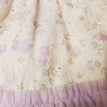 Souris(スーリー) 「丸襟フラワープリントonフラワー刺繍 ミルキースーツ 642」（80-90cm）の画像