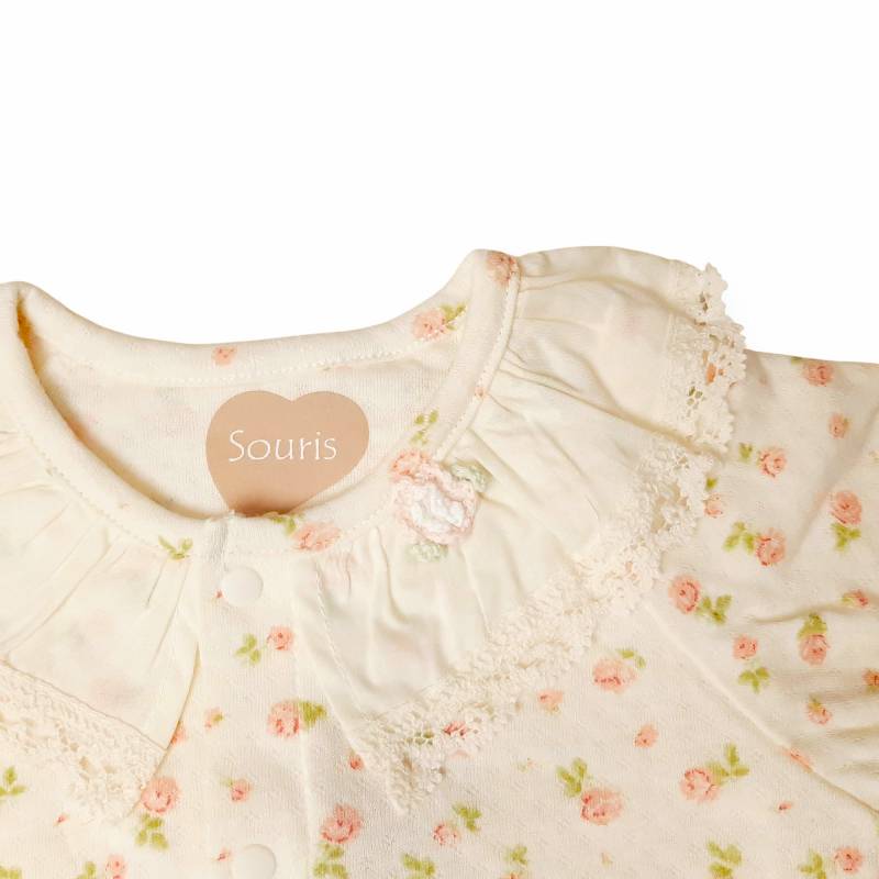 Souris(スーリー)「スタイ付きフラワーPt２WAYベビードレス」(F) 【メール便送料無料】の画像