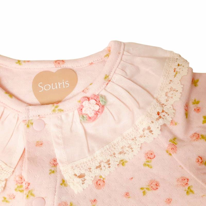 Souris(スーリー)「スタイ付きフラワーPt２WAYベビードレス」(F) 【メール便送料無料】の画像
