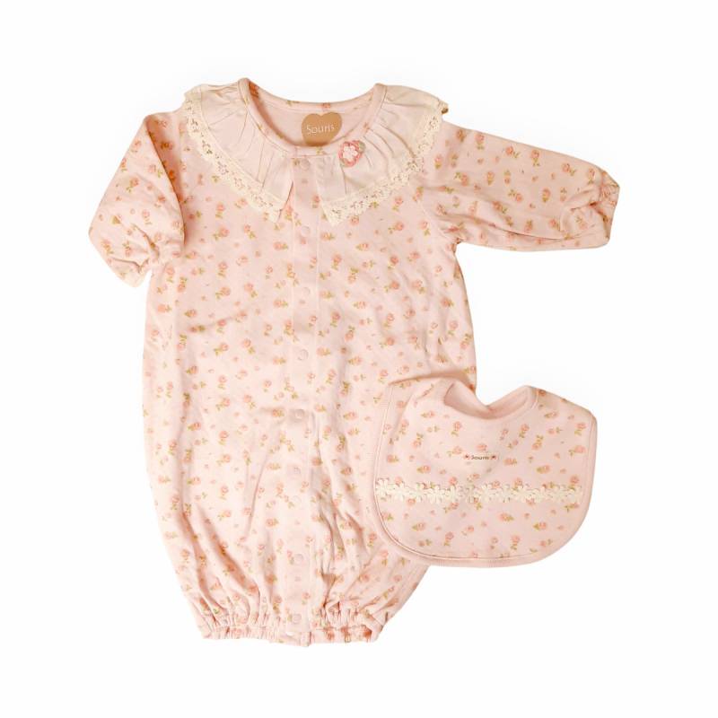 Souris(スーリー)「スタイ付きフラワーPt２WAYベビードレス」(F) 【メール便送料無料】の画像