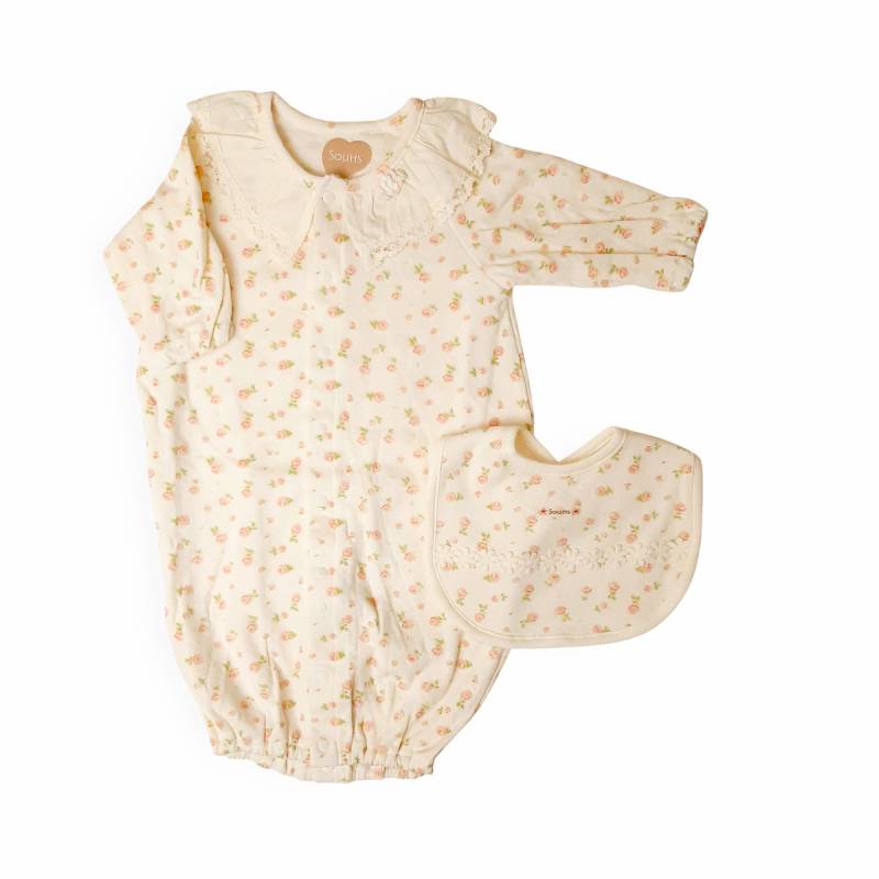 Souris(スーリー)「スタイ付きフラワーPt２WAYベビードレス」(F) 【メール便送料無料】の画像