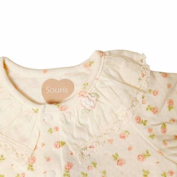 Souris(スーリー)「スタイ付きフラワーPt２WAYベビードレス」(F) 【メール便送料無料】の画像