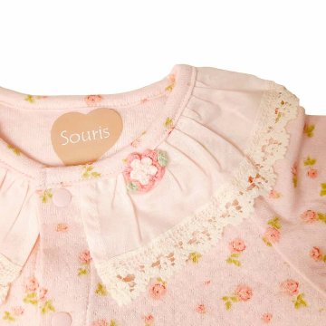 Souris(スーリー)「スタイ付きフラワーPt２WAYベビードレス」(F) 【メール便送料無料】の画像