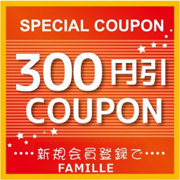 会員登録300円値引きクーポン