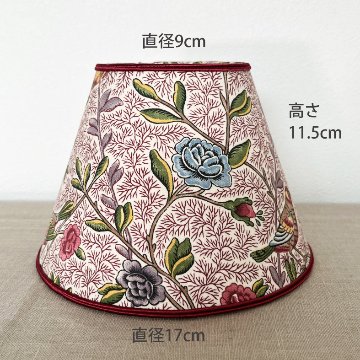 テーブルスタンド用ランプシェード（花と鳥‐ルージュ）の画像