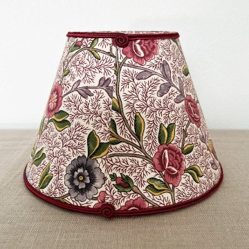 テーブルスタンド用ランプシェード（花と鳥‐ルージュ）の画像