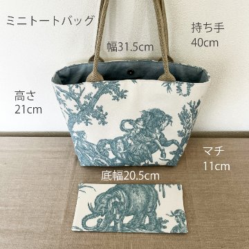 【S.M.G】　ミニトートバッグ　「世界の四大陸」　ブルーの画像
