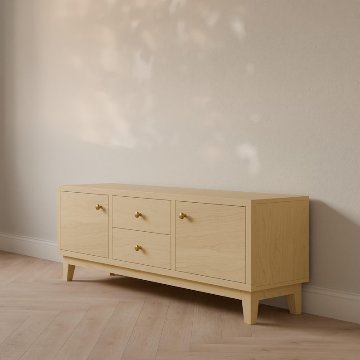 ハードメープル　北欧風 　オイル(ナチュラ) 152」「テレビ台　キャビネット」ナチュラル サイドキャビネットの画像