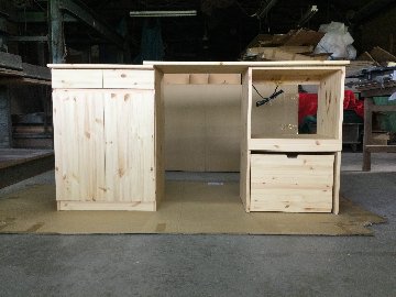 北欧パイン材 伸縮キッチンカウンター オイル仕上げ 天然木 無垢材　サトモクの画像