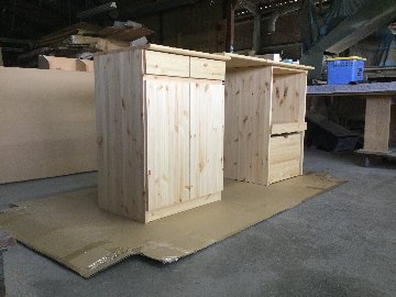 北欧パイン材 伸縮キッチンカウンター オイル仕上げ 天然木 無垢材　サトモクの画像