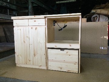 北欧パイン材 伸縮キッチンカウンター オイル仕上げ 天然木 無垢材　サトモクの画像