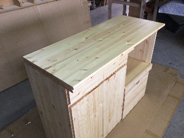 北欧パイン材 伸縮キッチンカウンター オイル仕上げ 天然木 無垢材　サトモクの画像