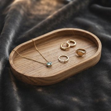 オークトレイ、手作り木製小皿、木製チーズプレート、モダンなバスルームトレイ、キッチンバレット、キーの画像