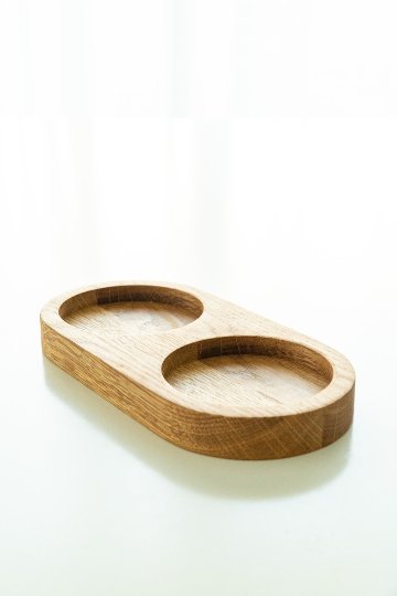 楕円形オーク材コーヒーサービングトレイボードプレートナチュラル10 x 20 cmコーヒートレイの画像