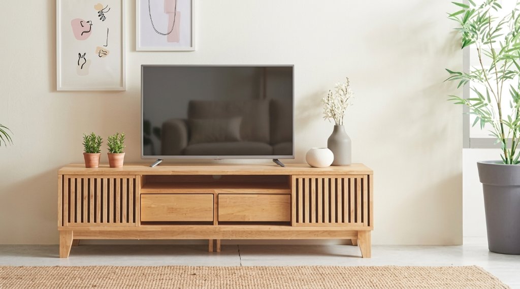 無垢テレビボード　格子引き戸　モダンなテレビ台　150㎝　お洒落なボード　パイン　オイル塗装　　送料無料の画像