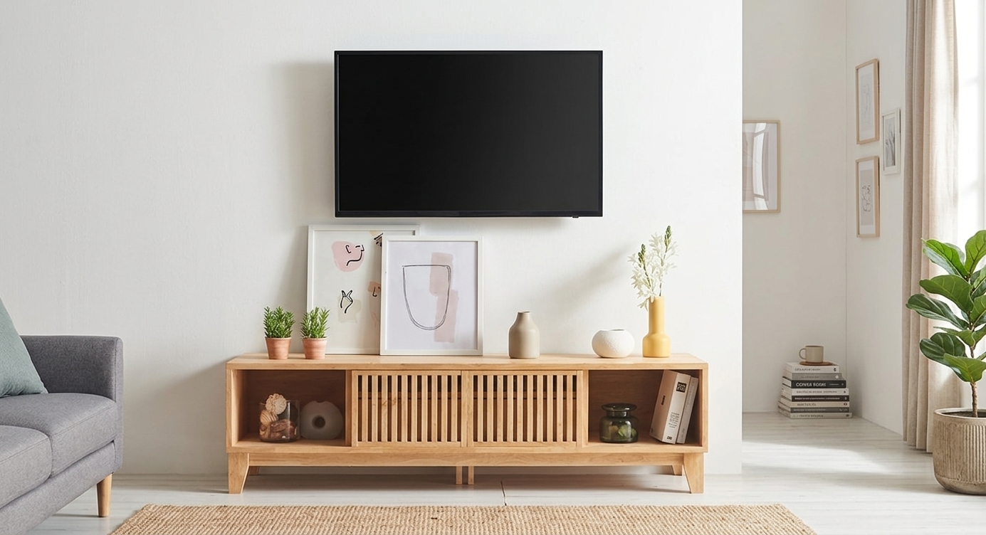 無垢テレビボード　格子引き戸　モダンなテレビ台　150㎝　お洒落なボード　パイン　オイル塗装　　送料無料の画像