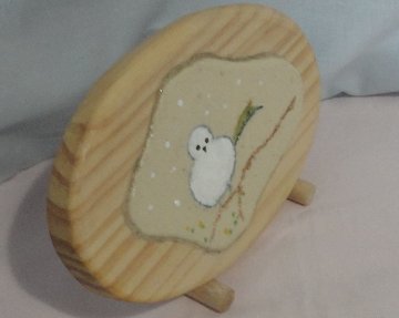 七宝絵付け陶板　シマエナガAの画像