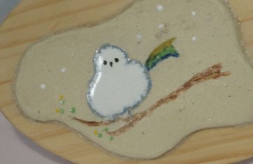 七宝絵付け陶板　シマエナガBの画像