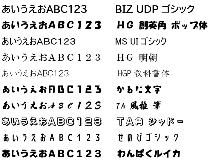 入稿デザインの種類【テキスト（文字）のみをデザイン依頼する】場合はこちらの画像