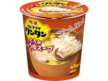 明星 ノンフライワンタン しょうゆスープ  ×6 【全国送料無料】(一部地域別途)の画像