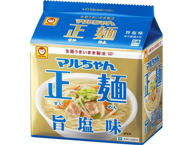 マルちゃん 正麺 旨塩味 ５食パック  ×6 【全国送料無料】(一部地域別途)の画像