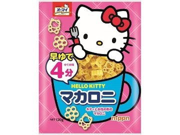 オーマイ 早ゆでハローキティマカロニ １２０ｇ  ×16 【全国送料無料】(一部地域別途)の画像
