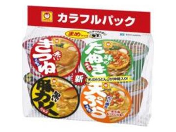 マルちゃん まめカラフルパック４食入り 東 ×6 【全国送料無料】(一部地域別途)の画像