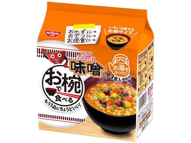 日清 お椀で食べるカップヌードル味噌 ３食パック ×9 【全国送料無料】(一部地域別途)の画像