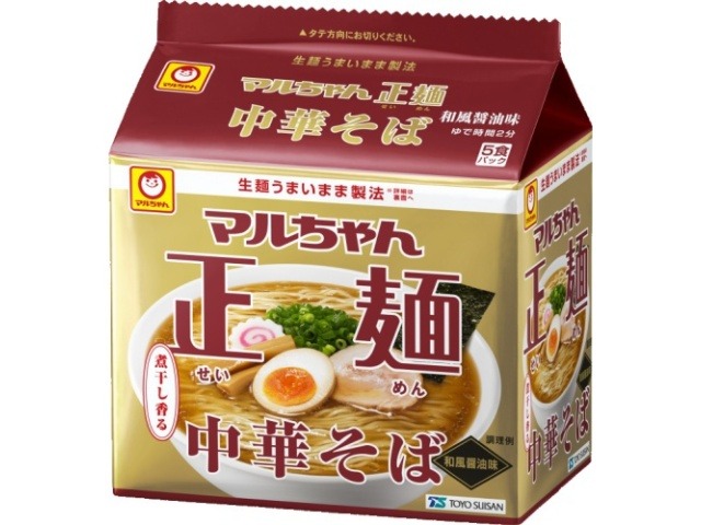 マルちゃん 正麺中華そば 和風醤油５食パック  ×18 【全国送料無料】(一部地域別途)の画像