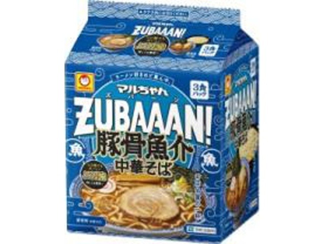 マルちゃん ズバーン 豚骨魚介中華そば３食 ×9 【全国送料無料】(一部地域別途)の画像