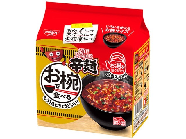 日清 お椀で食べるカップヌードル辛麺３食パック ×9 【全国送料無料】(一部地域別途)の画像