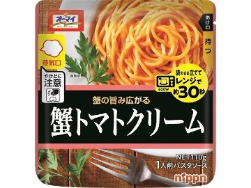 ニップン レンジで蟹トマトクリーム １１０ｇ ×12 【全国送料無料】(一部地域別途)の画像