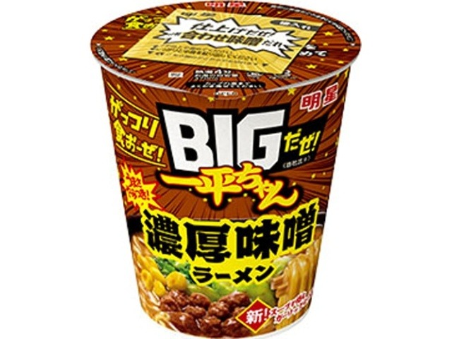 明星 ＢＩＧだぜ！一平ちゃん 濃厚味噌ラーメン ×12 【全国送料無料】(一部地域別途)の画像