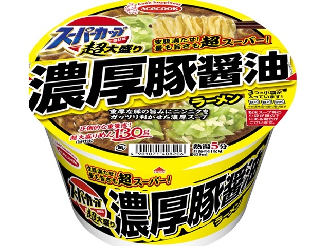エース 超大盛りスーパー濃厚豚醤油 ×12 【全国送料無料】(一部地域別途)の画像