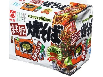 明星 鉄板焼そばかつお風味５食パック ×18 【全国送料無料】(一部地域別途)の画像