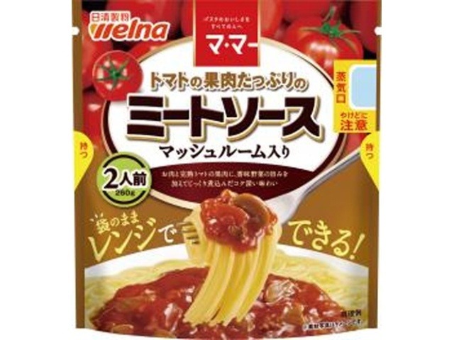 マ・マー トマト果肉のミートソースマッシュルーム入 ×36 【全国送料無料】(一部地域別途)の画像