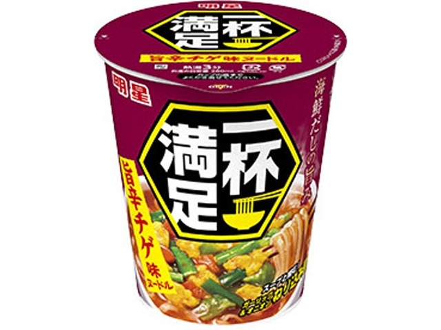 明星 一杯満足 旨辛チゲ味ヌードル ×12 【全国送料無料】(一部地域別途) ,12個のまとめ買いの画像