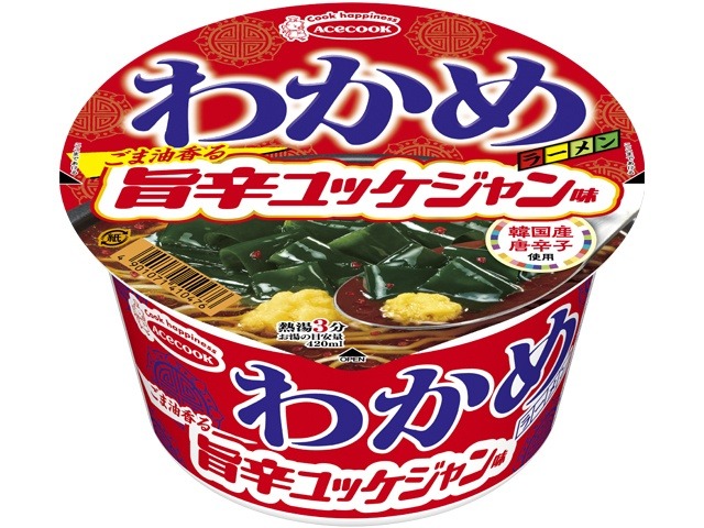 エース わかめラーメン 旨辛ユッケジャン味 ×12 【全国送料無料】(一部地域別途) ,12個のまとめ買いの画像