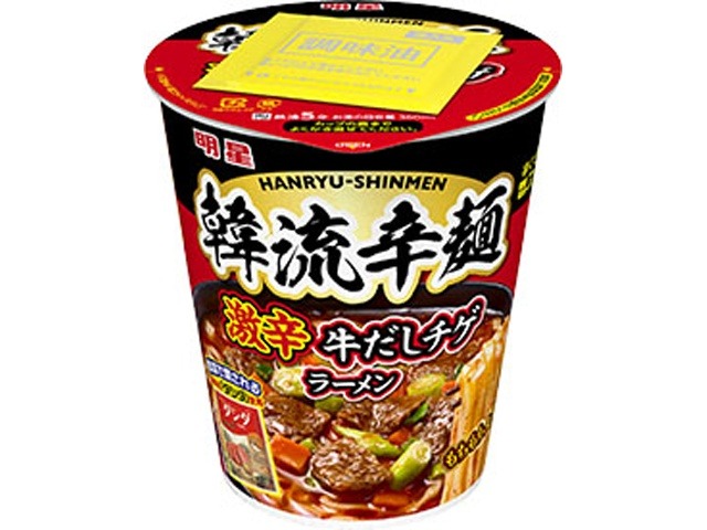 明星 韓流辛麺 激辛牛だしチゲラーメン  ×12 【全国送料無料】(一部地域別途)の画像
