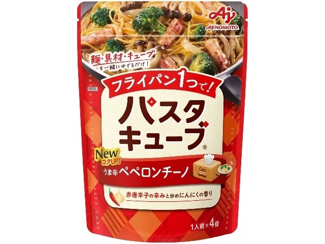 味の素 パスタキューブうま辛ペペロンチーノ ４個入  ×24 【全国送料無料】(一部地域別途)の画像