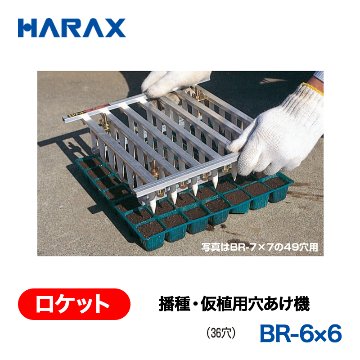 HARAX（ハラックス） ロケット BR-6x6  播種・仮植用穴あけ機  （36穴）の画像