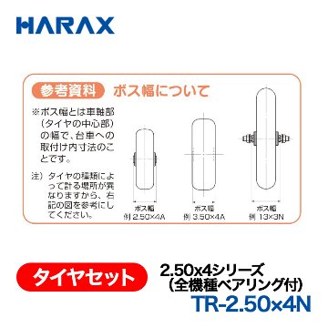 HARAX（ハラックス） タイヤセット TR-2.50x4N  2.50x4シリーズ（全機種ベアリング付） ノーパンクタイヤ（プラホイール）の画像