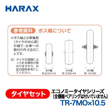 HARAX（ハラックス） タイヤセット TR-7MOx10.5  エコノミータイヤシリーズ（全機種ベアリングは付いていません）の画像