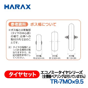 HARAX（ハラックス） タイヤセット TR-7MOx9.5  エコノミータイヤシリーズ（全機種ベアリングは付いていません）の画像