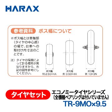 HARAX（ハラックス） タイヤセット TR-9MOx9.5  エコノミータイヤシリーズ（全機種ベアリングは付いていません）の画像