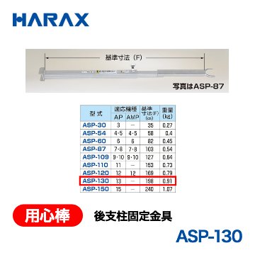 HARAX（ハラックス） 用心棒 ASP-130  後支柱固定金具 適応機種：AP-13の画像