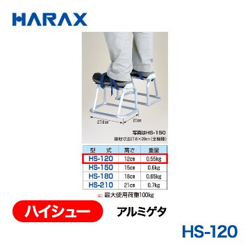 HARAX（ハラックス） ハイシュー HS-120  アルミゲタ 高さ：12cm 接地寸法：27.6ｘ20cmの画像